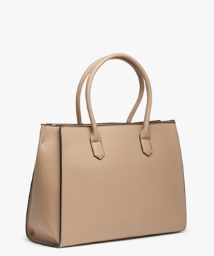 Sac cabas femme en matière embossée avec boucle métallique vue2 - GEMO (ACCESS) - GEMO