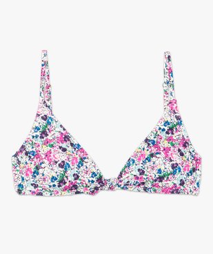Haut de maillot de bain femme triangle fleurie vue4 - GEMO (PLAGE) - GEMO