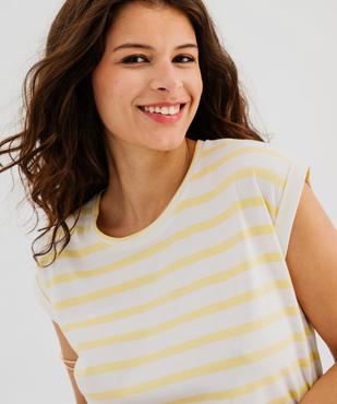 Tee-shirt rayé à manches ultra courtes femme vue2 - GEMO 4G FEMME - GEMO