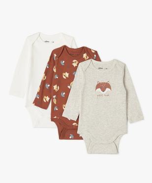 Body manches longues imprimé à col US bébé (lot de 3) vue2 - GEMO 4G BEBE - GEMO
