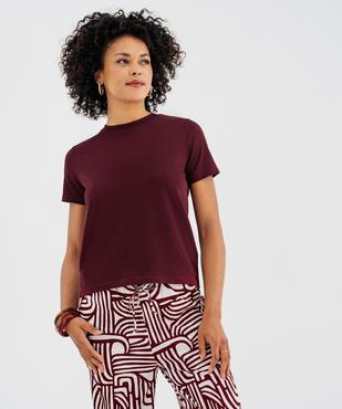 Tee-shirt manches courtes et col rond en coton résistant femme vue2 - GEMO(FEMME PAP) - GEMO
