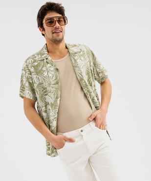 Chemise manches courtes et col cubain en viscose imprimée homme vue1 - GEMO 4G HOMME - GEMO