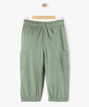 Pantalon cargo en toile de coton bébé fille vue4 - GEMO 4G BEBE - GEMO