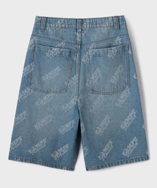 Bermuda en jean coupe large avec taille ajustable garçon - Camps United vue3 - CAMPS - GEMO