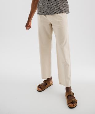 Pantalon à pinces en coton et lin homme vue2 - GEMO (HOMME) - GEMO
