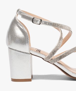 Sandales femme à talon fermé et fines brides strass vue7 - VALENTINA BALDA - GEMO
