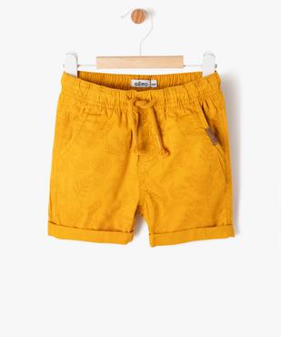 Bermuda en toile à taille élastiquée bébé garçon vue1 - GEMO 4G BEBE - GEMO