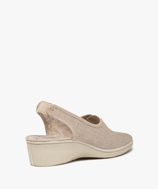 Sandales confort femme dessus en toile brillante vue4 - GEMO (CONFORT) - GEMO