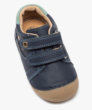 Chaussures premiers pas en cuir souple à double scratch bébé garçon - Alma vue5 - ALMA - GEMO