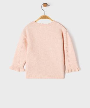 Pull en maille fantaisie bébé fille vue3 - GEMO(BEBE DEBT) - GEMO