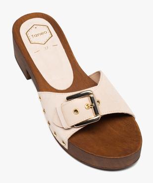 Mules femme à talon large et bride en cuir - Taneo vue5 - TANEO - GEMO