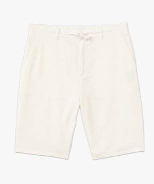 Bermuda homme coupe chino en lin mélangé vue4 - GEMO 4G HOMME - GEMO