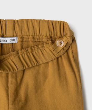 Pantalon en coton avec finitions volantées bébé fille vue3 - GEMO 4G BEBE - GEMO