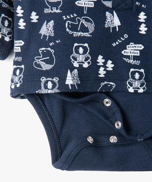 Body bébé à manches longues effet tee-shirt vue2 - GEMO(BB COUCHE) - GEMO