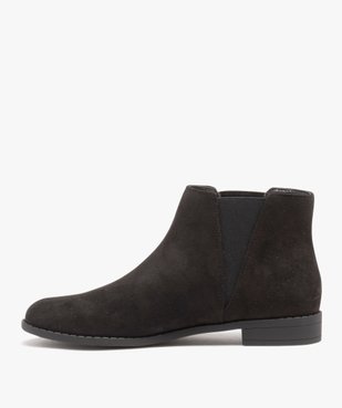 Boots Chelsea en suédine à talon plat femme vue3 - VALENTINA BALDA - GEMO