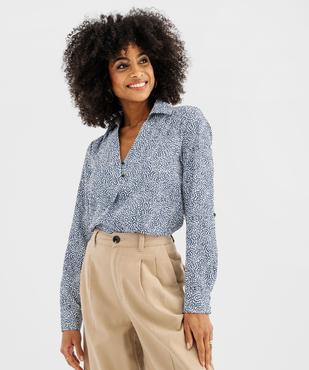 Chemise à manches longues motif pois femme vue1 - GEMO(FEMME PAP) - GEMO