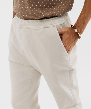 Pantalon en toile extensible à chevilles élastiquées homme vue4 - GEMO (HOMME) - GEMO
