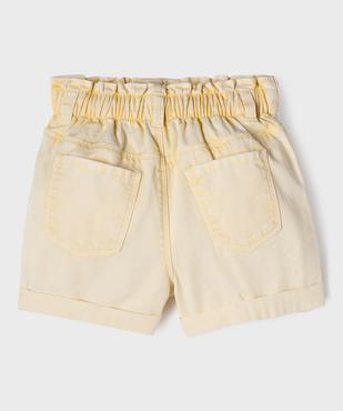 Short en toile taille haute avec ceinture élastique fille vue4 - GEMO 4G FILLE - GEMO