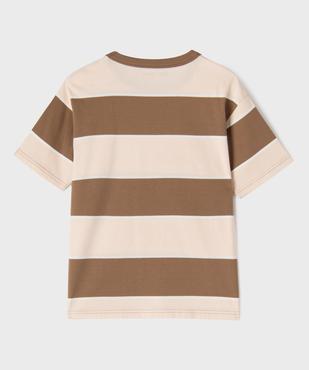 Tee-shirt manches courtes oversize en coton rayé garçon vue4 - GEMO 4G GARCON - GEMO