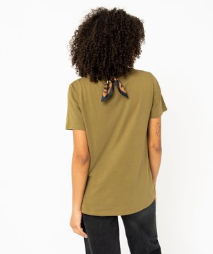 Tee-shirt à manches courtes et col rond femme vue3 - GEMO(FEMME PAP) - GEMO