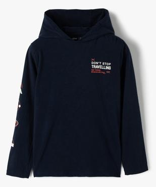 Tee-shirt garçon à capuche façon sweat vue2 - GEMO (JUNIOR) - GEMO