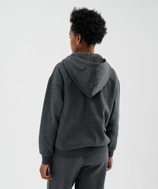 Sweat zippée à capuche en molleton femme vue3 - GEMO 4G FEMME - GEMO