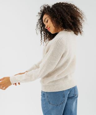 Pull col rond festonné femme vue3 - GEMO 4G FEMME - GEMO
