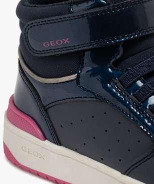 Baskets fille mid-cut à scratch avec détails vernis et pailletés - Geox vue6 - GEOX - GEMO