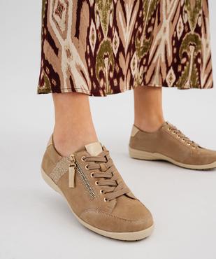 Derbies confort à talon compensé et détails brillants femme vue7 - HOBIZ - GEMO