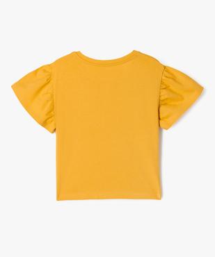 Tee-shirt à manches courtes froncées avec motif fille - LuluCastagnette vue3 - LULU CASTAGNETTE GEMO FOR GOOD - GEMO