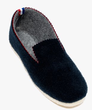 Chaussons homme pantoufles unies à bords dentelés vue5 - GEMO(HOMWR HOM) - GEMO