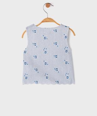 Blouse sans manches à rayures et motifs fleuris bébé fille - LuluCastagnette vue3 - LULUCASTAGNETTE - GEMO