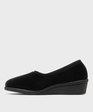 Chaussons en velours à talon compensé femme vue3 - G'FLEX - GEMO