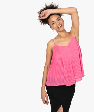 Blouse femme à bretelles en matière voile plissée vue1 - GEMO(FEMME PAP) - GEMO