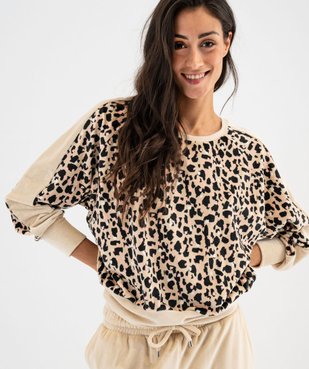 Pyjama en velours coupe large femme vue4 - GEMO(HOMWR FEM) - GEMO