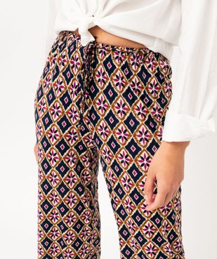 Pantalon large et fluide imprimé à taille élastiquée femme vue5 - GEMO(FEMME PAP) - GEMO