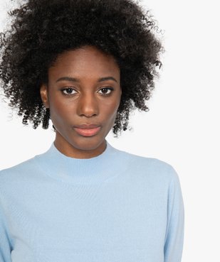 Pull femme col montant coloris uni vue3 - GEMO (MAILLE) - GEMO