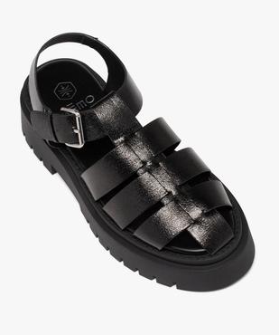 Sandales femme unies à semelle épaisse avec boucle fantaisie vue5 - GEMO (CASUAL) - GEMO