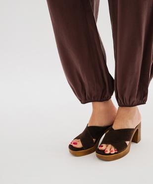 Combinaison pantalon unie avec fermeture zippée femme vue4 - GEMO 4G FEMME - GEMO