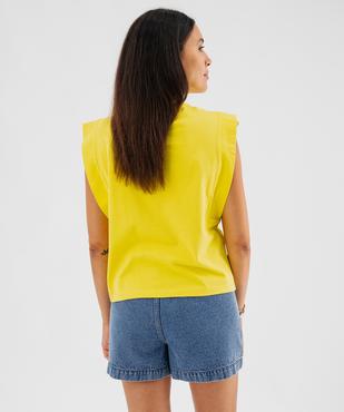 Tee-shirt sans manches avec empiècements en dentelle femme vue1 - GEMO(FEMME PAP) - GEMO