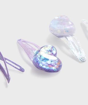 Barrettes cheveux clic-clac pailletées motifs coeurs fille (lot de 6) vue3 - GEMO (ACCESS) - GEMO