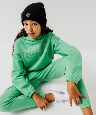 Sweat à capuche molletonné coupe courte fille vue1 - PREMIER PRIX BY GEMO - GEMO
