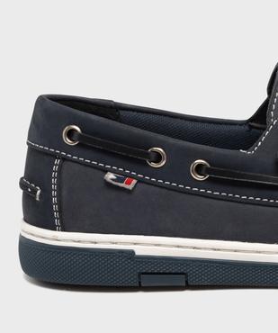 Chaussures bateau confort en cuir à scratch homme - G'Flex vue6 - G'FLEX - GEMO