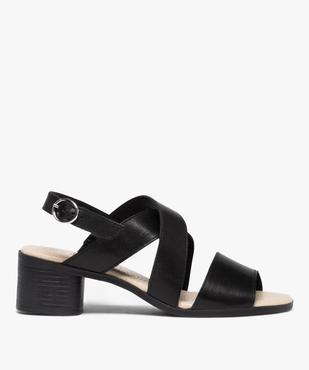 Sandales femme unies à talon et brides en cuir vue1 - GEMO 4G FEMME - GEMO