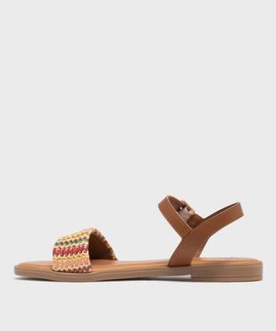 Sandales plates avec bride effet raphia femme - Follow Me vue3 - FOLLOW ME - GEMO