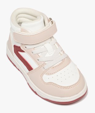 Baskets bébé fille mid-cut avec bride à scratch et à bout perforé vue6 - ATHLETIC - GEMO