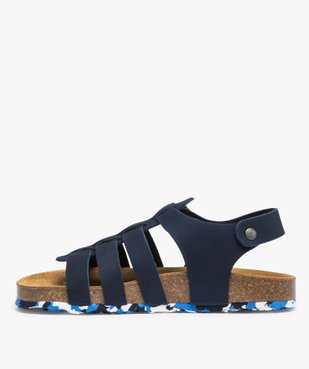 Sandales garçon à multiples brides en cuir et semelle liège vue3 - GEMO (ENFANT) - GEMO