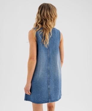 Robe en jean forme chasuble femme vue3 - GEMO(FEMME PAP) - GEMO