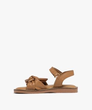 Sandales en cuir à scratch et brides nouées fille vue3 - TANEO GEMO FOR GOOD - GEMO