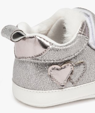 Chaussons de naissance bébé fille pailletés avec languette à plumes vue6 - GEMO 4G BEBE - GEMO